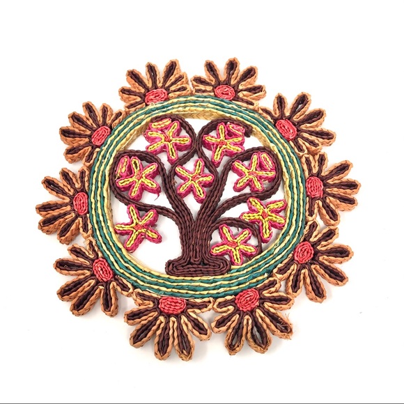 Vintage Boho Tree of Life Woven Wall Trivet